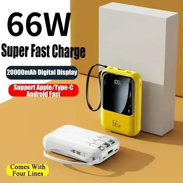 Mini Power Bank 20000mAh 66W High-end Large Capacity Super Fast Charging PD 20W Flash Charging Source Box For IPhone Huawei - Image 2