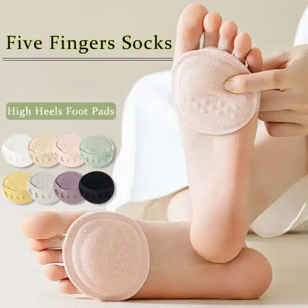 2PCS Five Toes Forefoot Pads for Women High Heels Half Insoles Foot Pain Care Absorbs Shock Socks Toe Pad Massaging Toe Pad