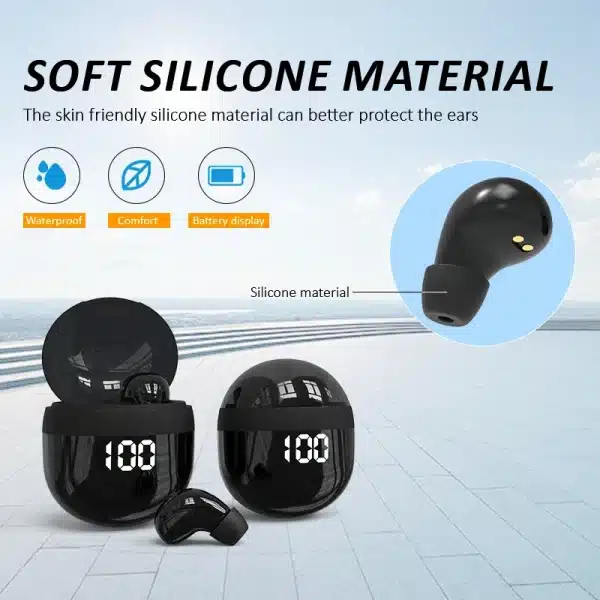 SK mini headphones wireless bluetooth earphones sleep headset with mic noise reduction heavy bass earbuds for smart phone - Image 5