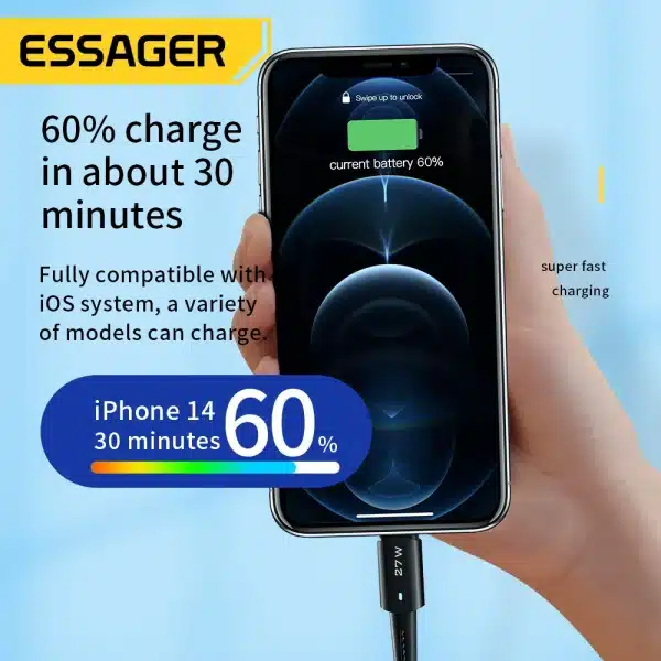 Essager USB C Cable For IPhone 14 13 12 11 pro Max XS 20W Fast Charging Cable Type C To Lighting Date Wire For iPad Macbook - Image 3