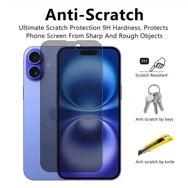 For iPhone 16 Plus Glass For iPhone 16 Tempered Glass Anti-spy Privacy 9H Screen Protector For iPhone 16 Pro Plus Lens Film - Image 4