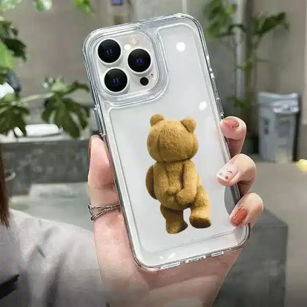 Teddy Bear Couple Cartoon Phone Case For iPhone 15 14 13 12 11 Pro Max XS XR X 7 8 Plus Soft Clear Shockproof Bumper Back Cover - Image 5