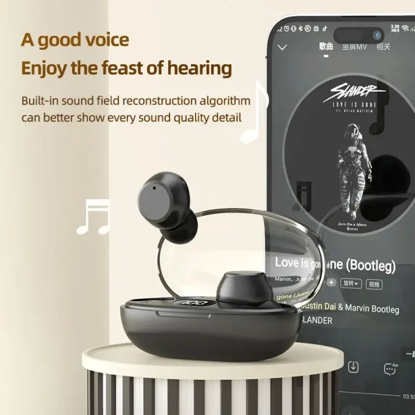 T62 Bluetooth Earphone Touch Control Wireless Headphones Earbuds V5.3 Headset with Digital Display Waterproof for Mobile Phone - Image 3