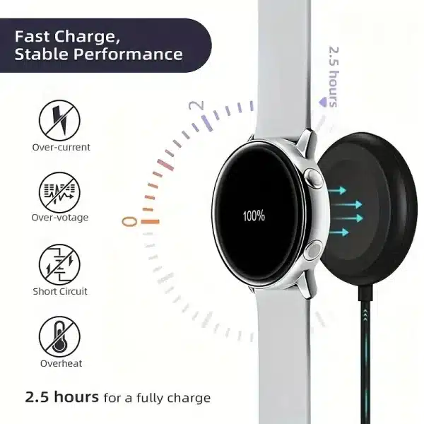 Magnetic Watch Wireless Charger For Samsung Galaxy Watch 3/4/5 Active 2 Portable USB Type C PD Cable Fast Charging Dock Station - Image 2