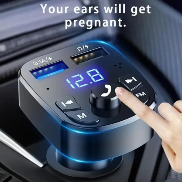 Mp3 Car Charger Hands-free Bluetooth 5.0 FM Transmitter MP3 Player Wireless Handsfree Audio Receiver Dual USB Car Adapter - Image 3