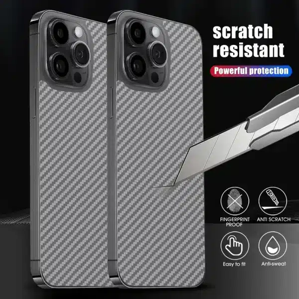 10Pcs Back Screen Carbon Fiber Sticker for iPhone 16 Pro Max Plus Protective Film Anti-fingerprint Back Screen Protector Films - Image 3