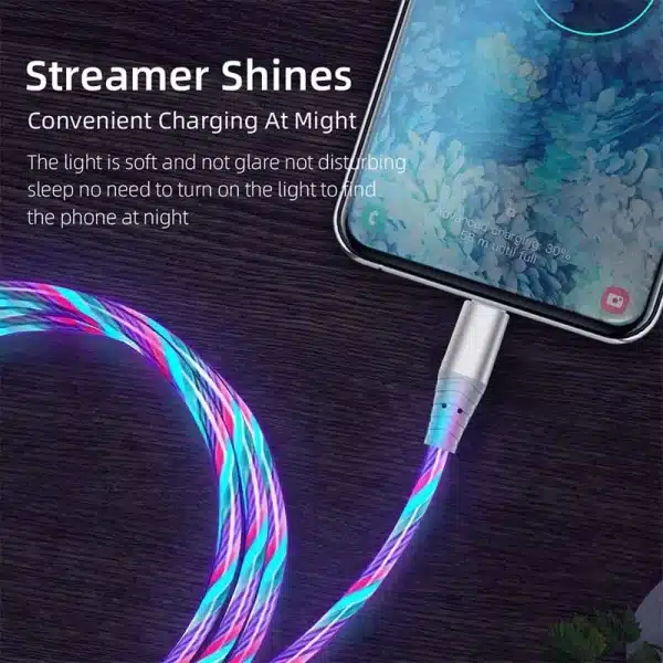 Flow Luminous USB Type C Cable 3A Fast Charging Data Cord for Samsung Xiaomi OPPO Huawei IPhone Charger Micro USB Wire LED Cable - Image 5