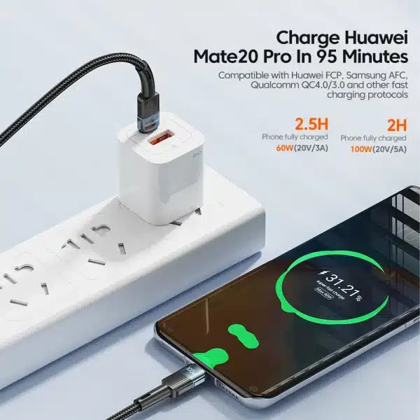 Essager 100W USB Type C To USB C Cable USB-C PD Fast Charging Charger Wire Cord For Macbook Samsung Xiaomi Type-C USBC Cable 3M - Image 2