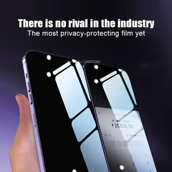 6in1 Privacy Tempered Glass Dust free Installation Screen Protector for IPhone 15 14 13 12 11 Pro Max Plus Anti-Spy Camera Glass - Image 5