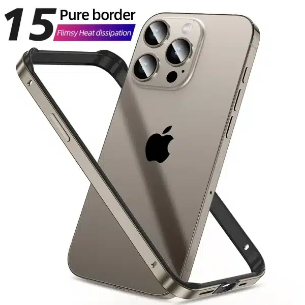 Natural Titanium Gray Bumper Case For iPhone 15 Pro Max 14 Plus 13 Mini 12 11 X XS XR SE 2022 2020 15Pro 14Pro Phone Accessories - Image 2