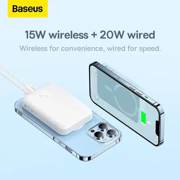 Baseus Magnetic Power Bank 20W 10000mAh Wireless Battery Magsafe Powerbank Portable Charger For iphone 14 13 12 - Image 3