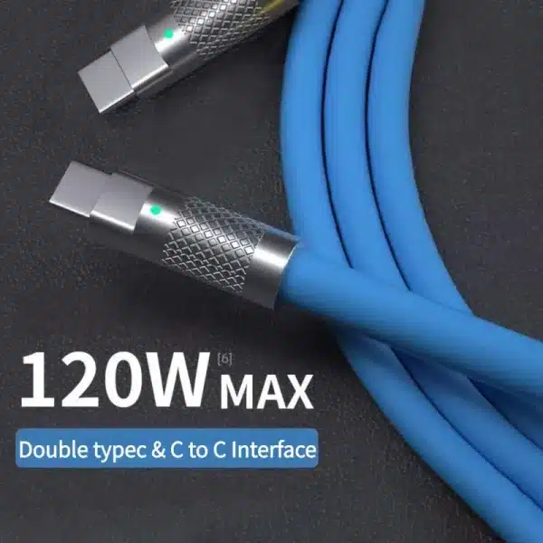 120w 6a Super Fast Charge PD Type C Liquid Silicone Cable Quick Charge 1M 2M Usb Cable Usb C to C Charger Cable - Image 2