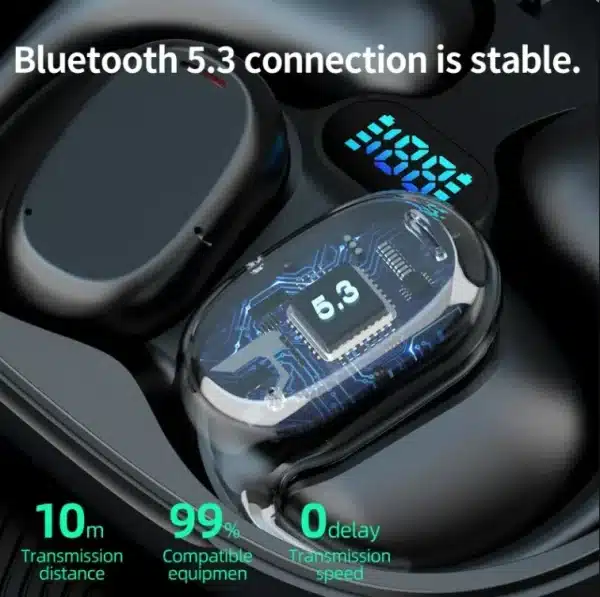 GT280 Wireless Earbuds Noise Canceling LED Display Stereo Headphones With Ear Hooks For Smart Phone Computer Laptop - Image 6