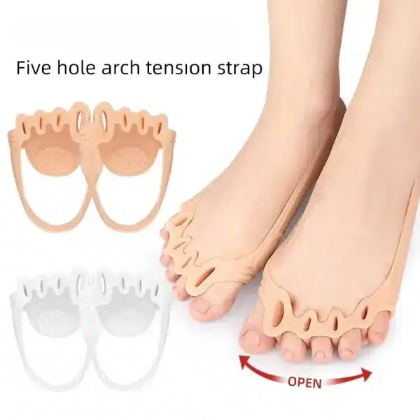 5 Holes Silicone Toe Separator Metatarsal Pad Pain Relief Forefoot Socks Insole Bunion Orthotics Hallux Valgus Corrector 발가락교정기 - Image 2