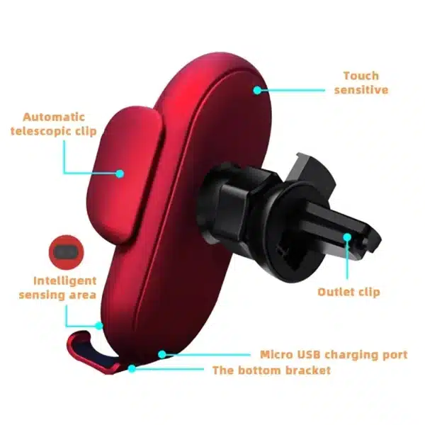 S11 Fashion Qi Fast Wireless Charger Car Phone Holder Smart Infrared Sensor Air Vent Mount Automatic Clamping Mobile Phone Stand - Image 5