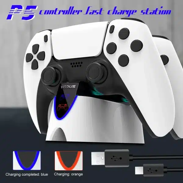 Dual Fast Charger for PS5 Wireless Controller USB 3.1 Type-C Charging Cradle Dock Station for Sony PlayStation5 Joystick Gamepad - Image 6