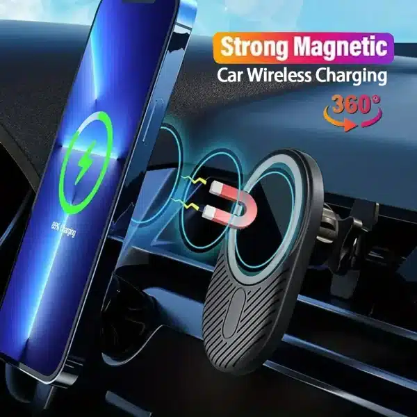 100W Magnetic Car Wireless Charger for macsafe iPhone 15 12 13 14 Pro Max Mini Air Vent Car Phone Holder Stand Fast Car Charging - Image 3