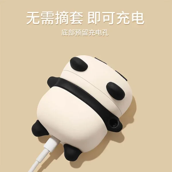 Cute Lying Panda Headphone Case For AirPods 4 (2024) Airpod Pro 1 2 3 Bluetooth Earbuds Charging Box Protective Earphone Cover - Image 3