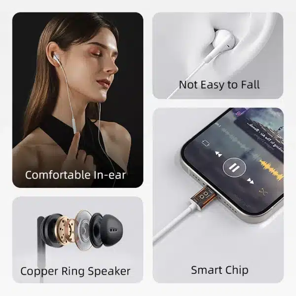 HiFi Headphones In-Ear Stereo Earbuds Type-C 3.5mm Suitable For Apple iPhone 15 Samsung Xiaomi iPad Wired Bluetooth Earphones - Image 2