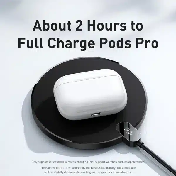 Baseus 15W Wireless Chargers For iPhone 16 15 14 Samsung LED Display Desktop Wireless Charging Pad For Airpods Fast Charger - Image 3