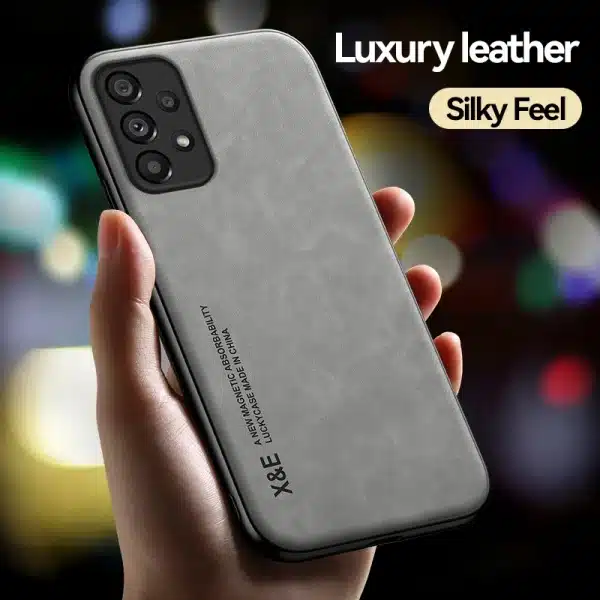 For Samsung Galaxy A71 A73 A72 A70 A51 A52 A53 A33 A31 A13 A14 A34 A22 A21S A12 M33 Case Magnetic Sheepskin Luxury Leather Cover - Image 2