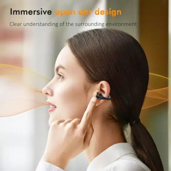 Open Ear Bone Conduction Headphones Wireless Earbuds Bluetooth 5.3 Clip On EarBuds with HD Call Microphone Sport Earphone - Image 5