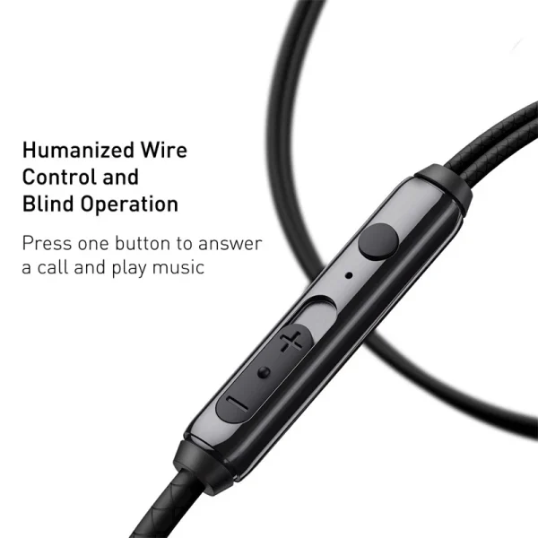 Baseus H19 Earphone Stereo Headset In-Ear Earbuds 3.5mm Jack Wire Earphone With Mic for iPhone 6s Xiaomi Samsung fone de ouvido - Image 4