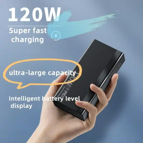 120W Power Bank For Xiaomi 200000mah Super Fast PowerBank Charging Portable Digital Display External Battery For Samsung Iphone - Image 3