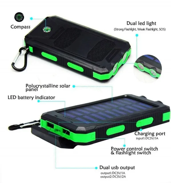 Solar Power Bank 50000mAh Portable LED Light Battery External USB Charger Travel Waterproof PowerBank For IPhone Xiaomi Samsung - Image 4