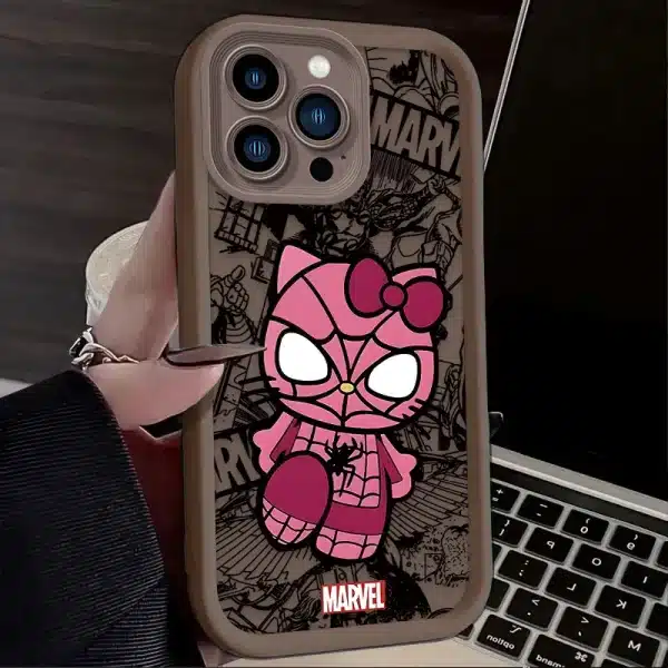 Spider Man Cute Hello Kitty Silicone Phone Case For iPhone 15 Case iPhone 14 13 12 11 Pro Max X XS XR 7 8 Plus SE 2020 TPU Cover - Image 6