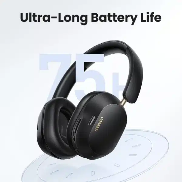 UGREEN Max5c Wireless Bluetooth Headphones 43dB Hybrid Active Noise Cancellation Hi-Res LDAC 75H Spatial Audio Earbuds Headset - Image 6