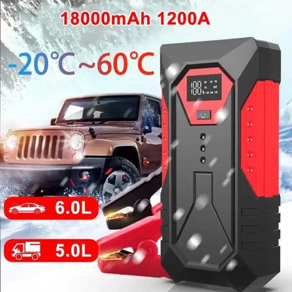 1200A Portable Car Jump Starter 18000mAh Power Bank Car Booster Charger 12V Starting Device Petrol Diesel Car Emergency Booster - Image 5