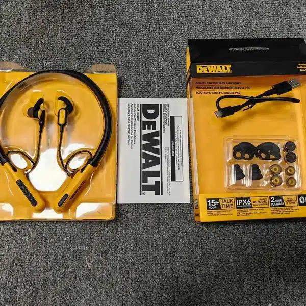 DEWALT DXMA1902091 Wireless Bluetooth Earphones Jobsite Pro Flexible Neckband Headphone Comfortable Noise-Isolating Earbuds - Image 6