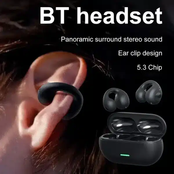 NEW T75 Ear-Clip Bluetooth Headphones Bone Conduction Earphones Wireless Earbuds 3D Surround Stereo Bass Sports Headset with Mic - Image 2