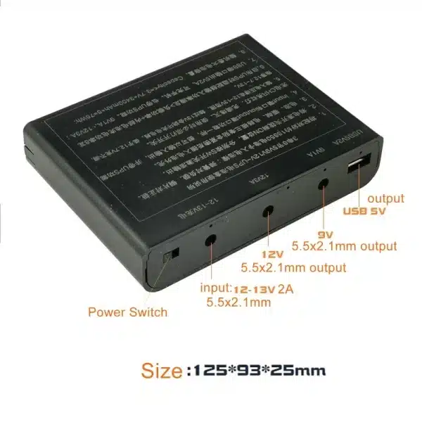 USB 5V 9V 12V Output DIY 18650 Battery UPS Power Supply Box for DVR Wireless Router Modem Mobile Phone LED and Drop Shipping - Image 6