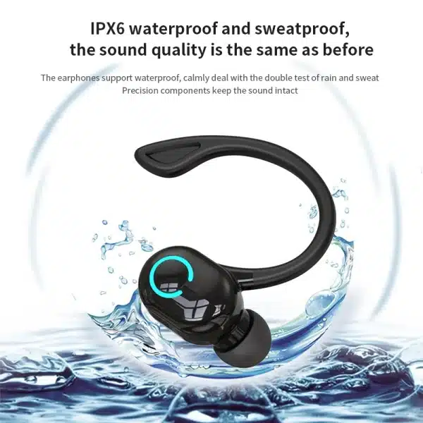 Wireless Bluetooth Earphones HIFI Bass With HD MIC Ear-Hook Earbuds Noise Cancelling Life Waterproof Game Sports Music Headsets - Image 5