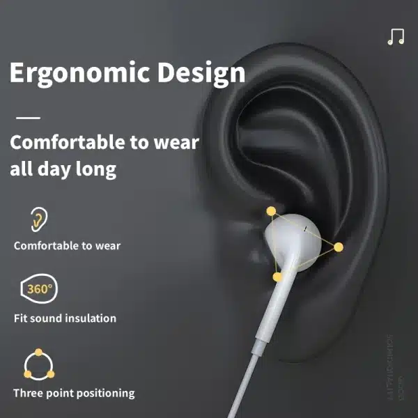 In-Ear Earphones Subwoofer With HD Mic 3.5mm TypeC Wired Headset For Samsung Xiaomi Huawei Phone Headphones Stereo Music Earbuds - Image 3