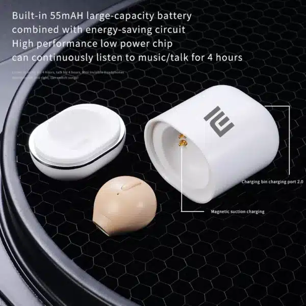 Xiaomi Invisible Wireless Earphones Bluetooth 5.0 Headphones Single in-Ear Mini Hands-free Waterproof TWS Earbuds With Mic - Image 6