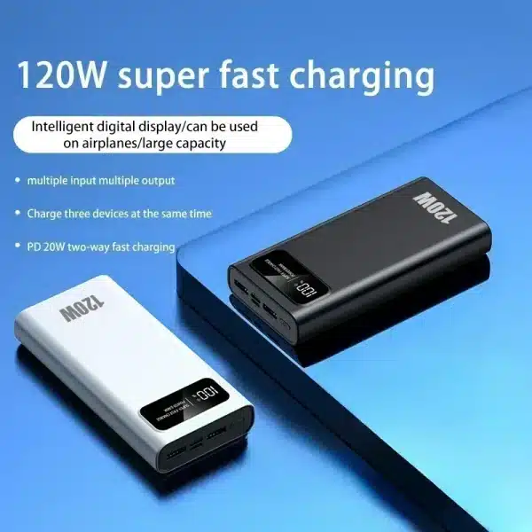 200000mah Power Bank 120W Fast Charging Large Capacity Power Bank LED Digital Display External Battery For iPhone Xiaomi Samsung - Image 3