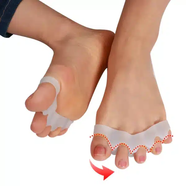 1 Pair of White Silicone Toe Straighteners Separator Hallux Valgus Bunion Sore Pain Relief for Both Men Women - Image 6