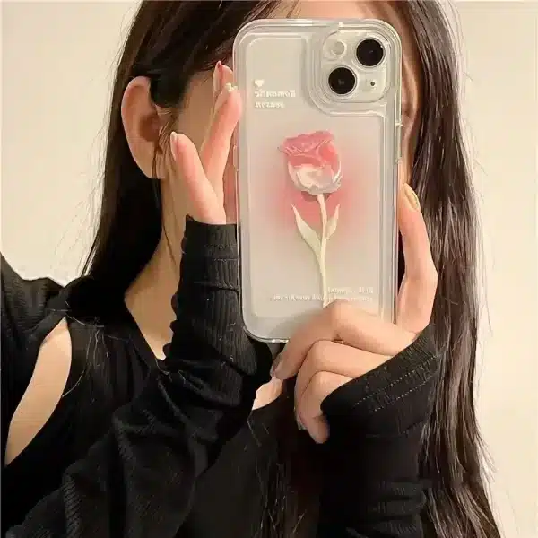 Tulip Phone Case For iPhone 13 11 12 14 15 16 Pro Max XR X XS Max 7 8 15 Plus Shockproof Transparent Cover Silicone Soft Fundas - Image 3