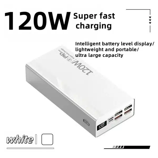 120W Power Bank For Xiaomi 200000mah Super Fast PowerBank Charging Portable Digital Display External Battery For Samsung Iphone - Image 5