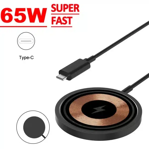 65W Strong Magnetic Wireless Charger Pad Stand for iPhone 14 13 Pro Max Sumsang Xiaomi Huawei USB Type C Macsafe Fast Charging - Image 2